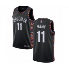 Men's Brooklyn Nets #11 Kyrie Irving Authentic Black Basketball Jersey - 2018 19 City Edition