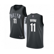 Men's Brooklyn Nets #11 Kyrie Irving Authentic Gray Basketball Jersey Statement Edition