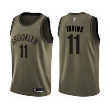 Men's Brooklyn Nets #11 Kyrie Irving Swingman Green Salute to Service Basketball Jersey