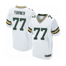 Men's Green Bay Packers #77 Billy Turner Elite White Football Jersey