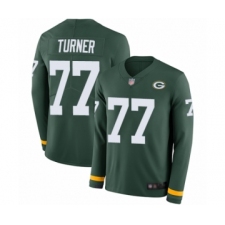 Men's Green Bay Packers #77 Billy Turner Limited Green Therma Long Sleeve Football Jersey