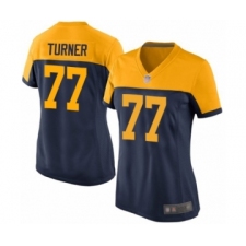 Women's Green Bay Packers #77 Billy Turner Game Navy Blue Alternate Football Jersey