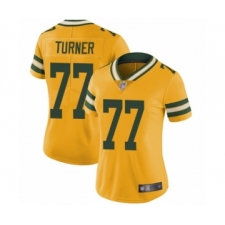 Women's Green Bay Packers #77 Billy Turner Limited Gold Rush Vapor Untouchable Football Jersey