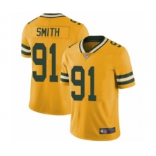 Men's Green Bay Packers #91 Preston Smith Limited Gold Rush Vapor Untouchable Football Jersey