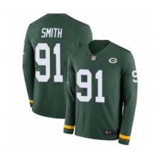 Men's Green Bay Packers #91 Preston Smith Limited Green Therma Long Sleeve Football Jersey