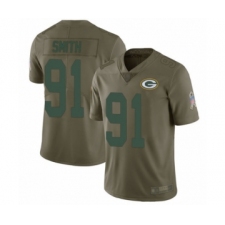 Men's Green Bay Packers #91 Preston Smith Limited Olive 2017 Salute to Service Football Jersey