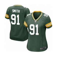 Women's Green Bay Packers #91 Preston Smith Game Green Team Color Football Jersey