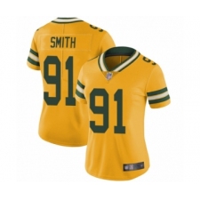 Women's Green Bay Packers #91 Preston Smith Limited Gold Rush Vapor Untouchable Football Jersey