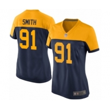 Women's Green Bay Packers #91 Preston Smith Limited Navy Blue Alternate Football Jersey