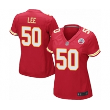 Women's Kansas City Chiefs #50 Darron Lee Game Red Team Color Football Jersey