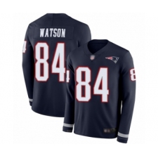 Men's New England Patriots #84 Benjamin Watson Limited Navy Blue Therma Long Sleeve Football Jersey