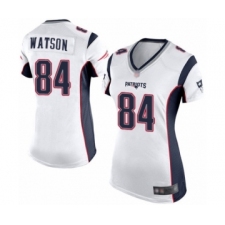 Women's New England Patriots #84 Benjamin Watson Game White Football Jersey
