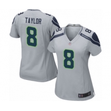 Women's Seattle Seahawks #8 Jamar Taylor Game Grey Alternate Football Jersey
