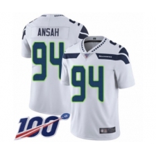 Men's Seattle Seahawks #94 Ezekiel Ansah White Vapor Untouchable Limited Player 100th Season Football Jersey