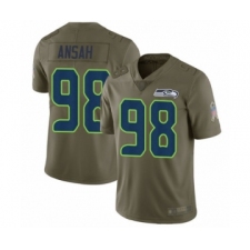 Men's Seattle Seahawks #98 Ezekiel Ansah Limited Olive 2017 Salute to Service Football Jersey