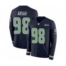 Youth Seattle Seahawks #98 Ezekiel Ansah Limited Navy Blue Therma Long Sleeve Football Jersey