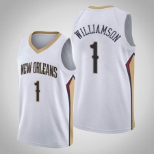 Men's Nike New Orleans Pelicans #1 Zion Williamson White NBA Swingman Association Edition Jersey