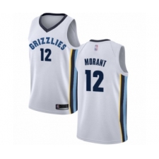 Men's Memphis Grizzlies #12 Ja Morant Authentic White Basketball Jersey - Association Edition