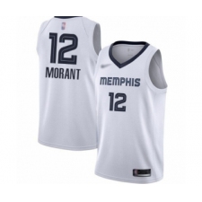 Youth Memphis Grizzlies #12 Ja Morant Swingman White Finished Basketball Jersey - Association Edition
