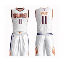 Youth Phoenix Suns #11 Ricky Rubio Swingman White Basketball Suit Jersey - Association Edition