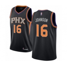 Men's Phoenix Suns #16 Tyler Johnson Authentic Black Basketball Jersey Statement Edition