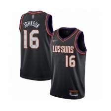 Men's Phoenix Suns #16 Tyler Johnson Swingman Black Basketball Jersey - 2019  20 City Edition