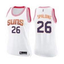 Women's Phoenix Suns #26 Ray Spalding Swingman White Pink Fashion Basketball Jersey