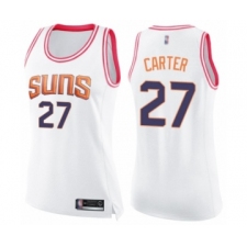 Women's Phoenix Suns #27 Jevon Carter Swingman White Pink Fashion Basketball Jersey