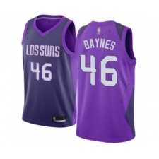 Men's Phoenix Suns #46 Aron Baynes Authentic Purple Basketball Jersey - City Edition