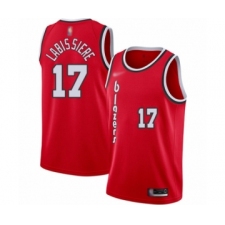 Men's Portland Trail Blazers #17 Skal Labissiere Authentic Red Hardwood Classics Basketball Jersey