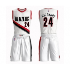 Youth Portland Trail Blazers #24 Kent Bazemore Swingman White Basketball Suit Jersey - Association Edition