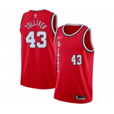 Men's Portland Trail Blazers #43 Anthony Tolliver Authentic Red Hardwood Classics Basketball Jersey