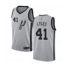 Men's San Antonio Spurs #41 Trey Lyles Authentic Silver Basketball Jersey Statement Edition