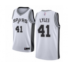 Men's San Antonio Spurs #41 Trey Lyles Authentic White Basketball Jersey - Association Edition