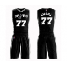 Men's San Antonio Spurs #77 DeMarre Carroll Authentic Black Basketball Suit Jersey - Icon Edition