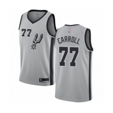 Men's San Antonio Spurs #77 DeMarre Carroll Authentic Silver Basketball Jersey Statement Edition