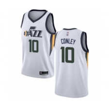 Men's Utah Jazz #10 Mike Conley Authentic White Basketball Jersey - Association Edition