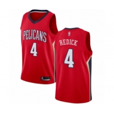 Men's New Orleans Pelicans #4 JJ Redick Authentic Red Basketball Jersey Statement Edition
