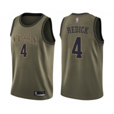 Men's New Orleans Pelicans #4 JJ Redick Swingman Green Salute to Service Basketball Jersey
