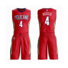 Men's New Orleans Pelicans #4 JJ Redick Swingman Red Basketball Suit Jersey Statement Edition