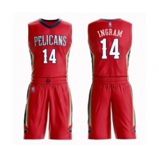 Men's New Orleans Pelicans #14 Brandon Ingram Swingman Red Basketball Suit Jersey Statement Edition