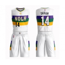 Men's New Orleans Pelicans #14 Brandon Ingram Swingman White Basketball Suit Jersey - City Edition