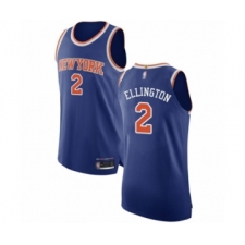 Men's New York Knicks #2 Wayne Ellington Authentic Royal Blue Basketball Jersey - Icon Edition