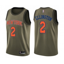 Men's New York Knicks #2 Wayne Ellington Swingman Green Salute to Service Basketball Jersey