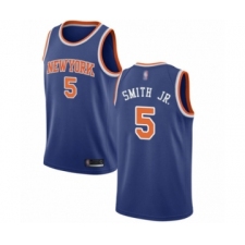 Youth New York Knicks #5 Dennis Smith Jr. Swingman Royal Blue Basketball Jersey - Icon Edition