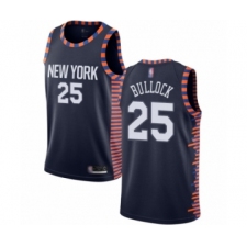 Men's New York Knicks #25 Reggie Bullock Authentic Navy Blue Basketball Jersey - 2018 19 City Edition
