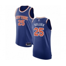 Men's New York Knicks #25 Reggie Bullock Authentic Royal Blue Basketball Jersey - Icon Edition