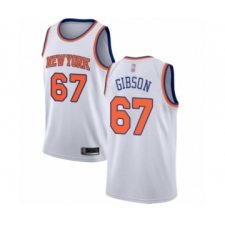 Men's New York Knicks #67 Taj Gibson Authentic White Basketball Jersey - Association Edition