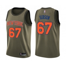 Youth New York Knicks #67 Taj Gibson Swingman Green Salute to Service Basketball Jersey