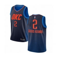 Men's Oklahoma City Thunder #2 Shai Gilgeous-Alexander Authentic Navy Blue Basketball Jersey Statement Edition